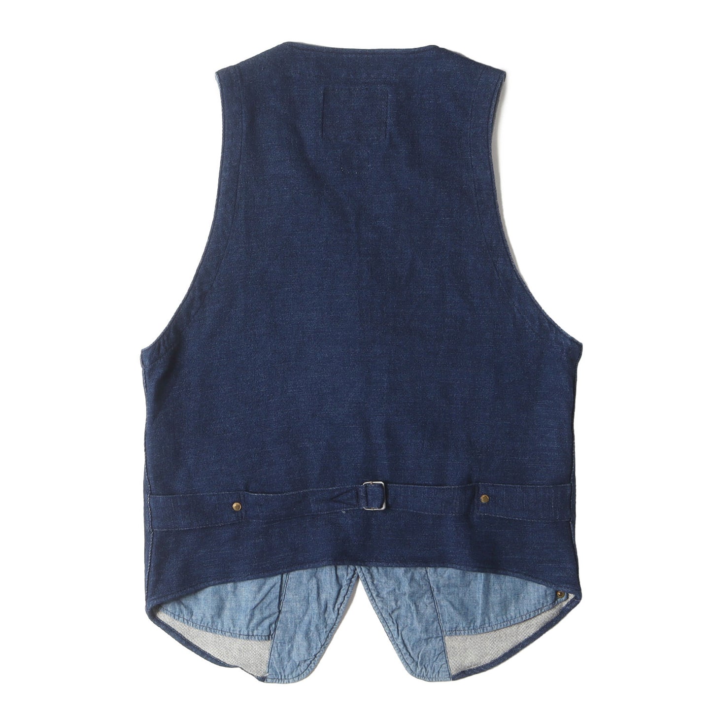 インディゴ染め ストレッチ スウェット ジレ ベスト