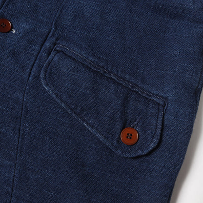 インディゴ染め ストレッチ スウェット ジレ ベスト