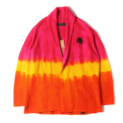 パームツリー ジャガード ショールカラー カシミヤ ニット カーディガン (ITALY SMOKING JACKET PALM TREE)