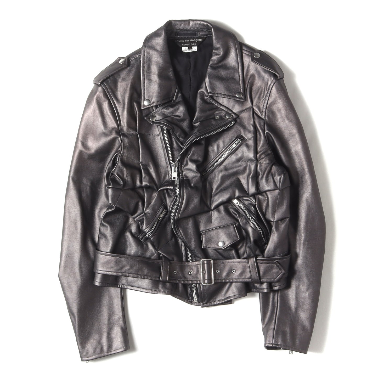 メタリック シンセティックレザー ダブル ライダース ジャケット ブルゾン (PG-J016)