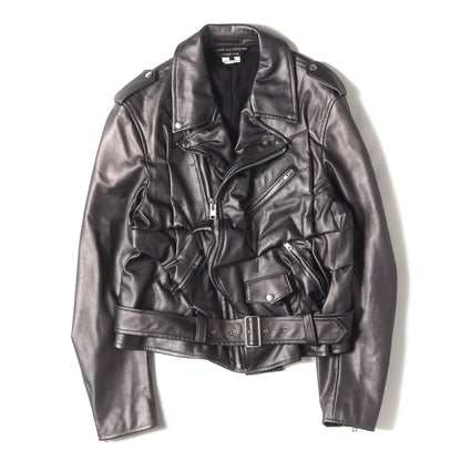 メタリック シンセティックレザー ダブル ライダース ジャケット ブルゾン (PG-J016)