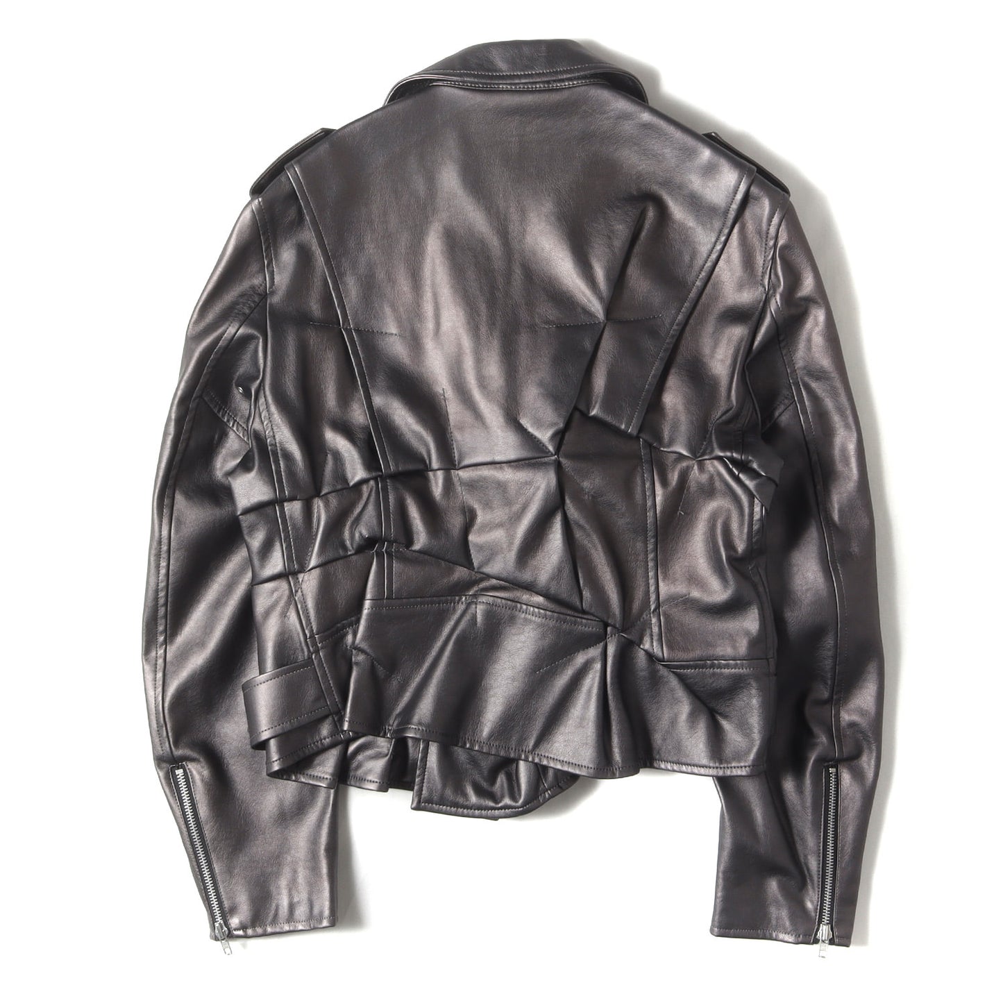 メタリック シンセティックレザー ダブル ライダース ジャケット ブルゾン (PG-J016)