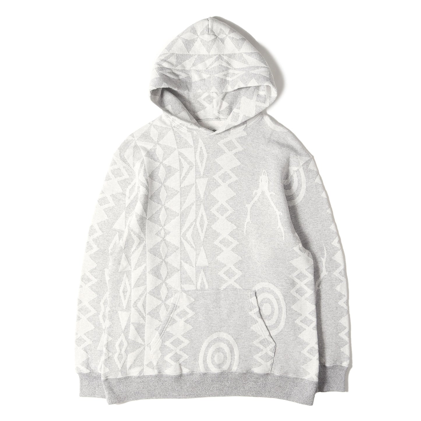 ジオメトリック ジャガード スウェット パーカー (Classic Hoody Cotton jersey Skull＆Target Jq KP898) / 裏起毛