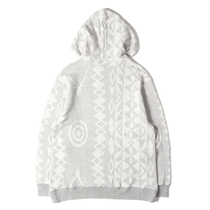 ジオメトリック ジャガード スウェット パーカー (Classic Hoody Cotton jersey Skull＆Target Jq KP898) / 裏起毛
