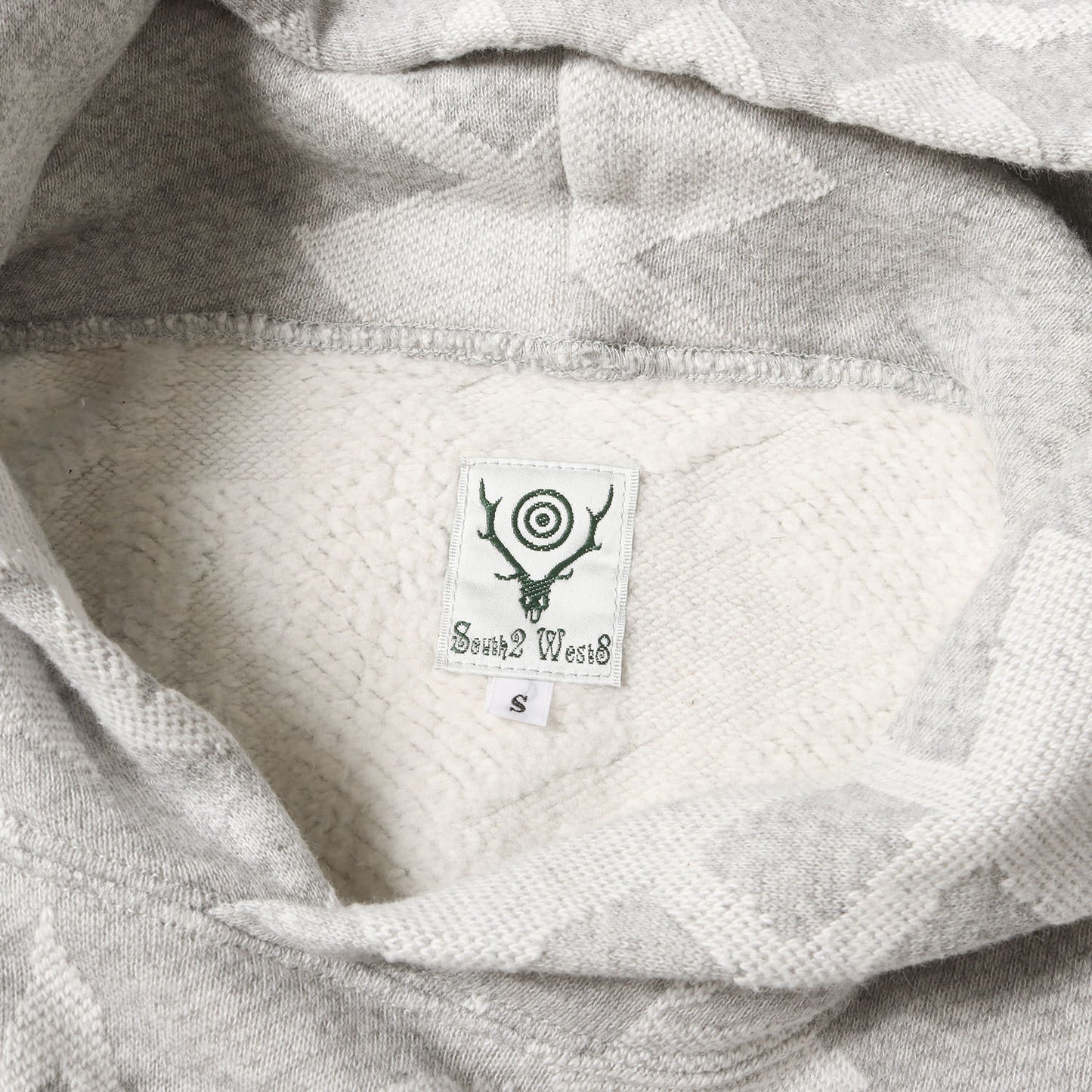 ジオメトリック ジャガード スウェット パーカー (Classic Hoody Cotton jersey Skull＆Target Jq KP898) / 裏起毛