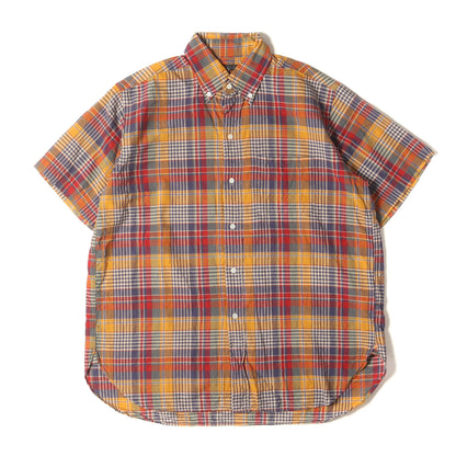 25SS マドラスチェック ボタンダウン 半袖 シャツ (B.D. Classic-fit Madras 38-01-0162-139) / MADE IN JAPAN BEAMS PLUS