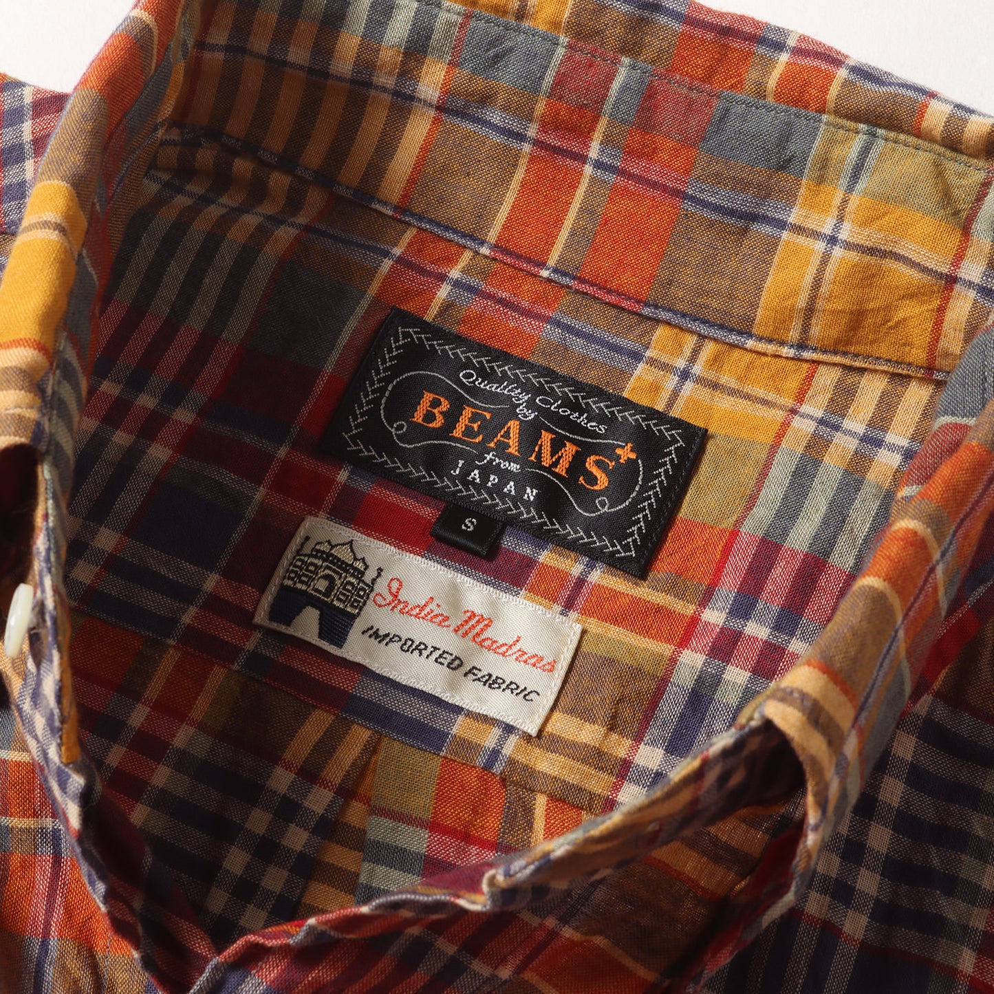 25SS マドラスチェック ボタンダウン 半袖 シャツ (B.D. Classic-fit Madras 38-01-0162-139) / MADE IN JAPAN BEAMS PLUS