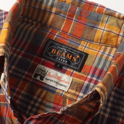 25SS マドラスチェック ボタンダウン 半袖 シャツ (B.D. Classic-fit Madras 38-01-0162-139) / MADE IN JAPAN BEAMS PLUS