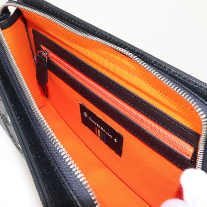 トリコロール アイコン レザー クラッチバッグ (032211)