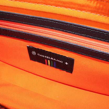 トリコロール アイコン レザー クラッチバッグ (032211)