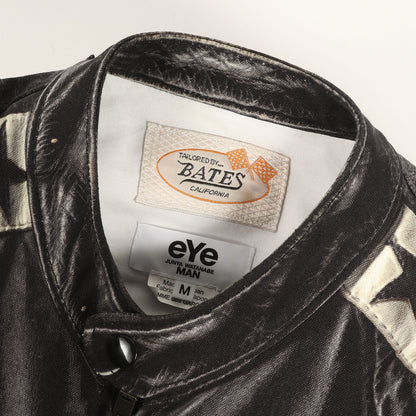 × BATES × BerBerJin ヴィンテージ 転写プリント キャンバス シングル ライダース ジャケット (WK-J922)