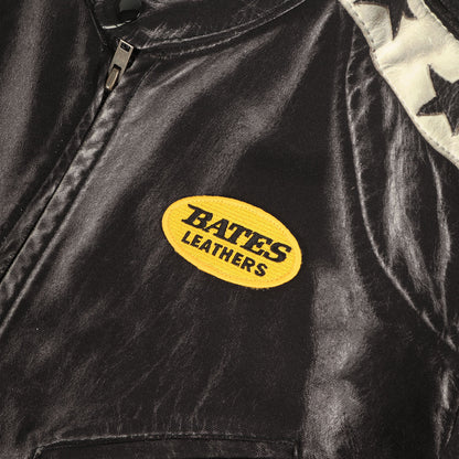 × BATES × BerBerJin ヴィンテージ 転写プリント キャンバス シングル ライダース ジャケット (WK-J922)