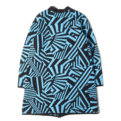 ジオメトリック ジャガード ポリ ニット ロング カーディガン (PK-N013)