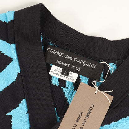 ジオメトリック ジャガード ポリ ニット ロング カーディガン (PK-N013)