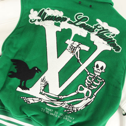 21AW レザースリーブ ロゴ ワッペン 刺繍 メルトン バーシティ ジャケット (RM212 MJY HLL69E)