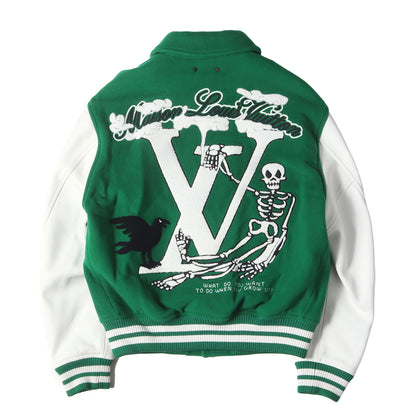 21AW レザースリーブ ロゴ ワッペン 刺繍 メルトン バーシティ ジャケット (RM212 MJY HLL69E)