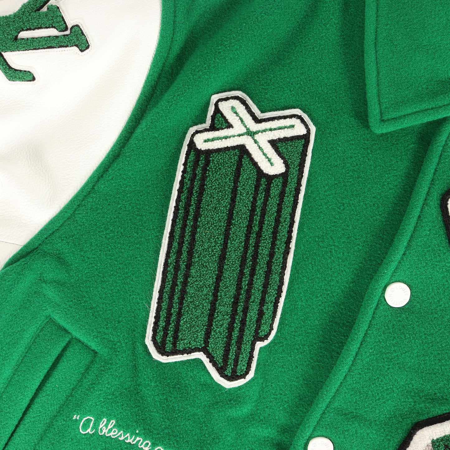 21AW レザースリーブ ロゴ ワッペン 刺繍 メルトン バーシティ ジャケット (RM212 MJY HLL69E)