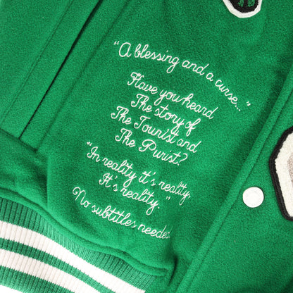 21AW レザースリーブ ロゴ ワッペン 刺繍 メルトン バーシティ ジャケット (RM212 MJY HLL69E)