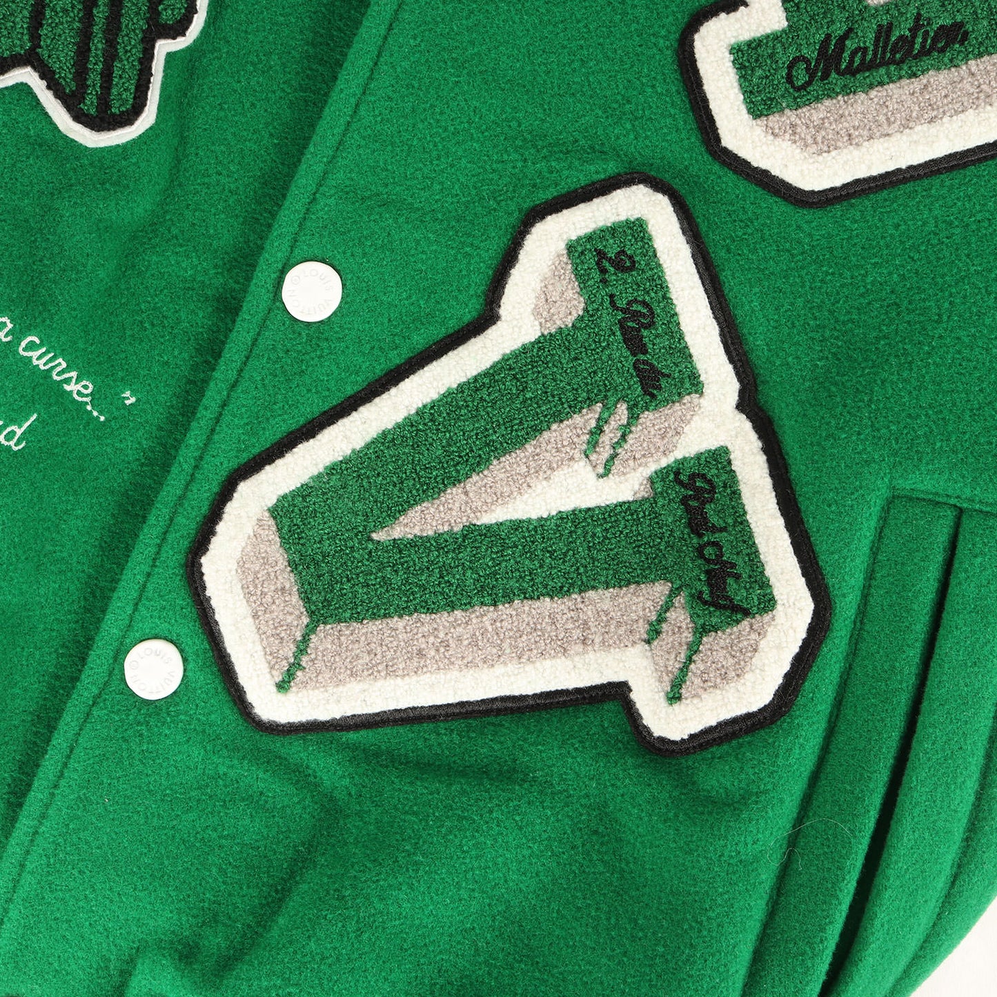 21AW レザースリーブ ロゴ ワッペン 刺繍 メルトン バーシティ ジャケット (RM212 MJY HLL69E)