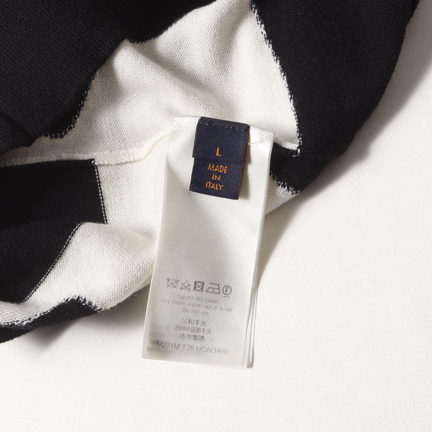 23SS LV アブストラクト ハウンドトゥース クルーネック ニット (1AAU2Y RM231M T26 HON34W)