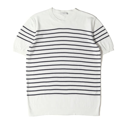 パネルボーダー コットンニット Tシャツ (CN 3124) / MADE IN ITALY