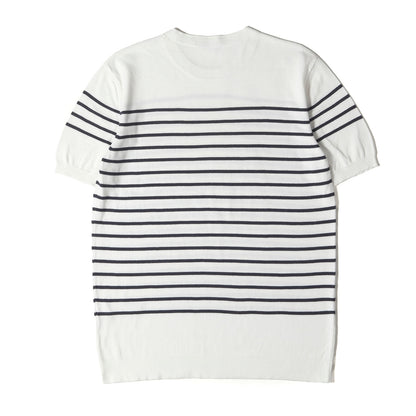 パネルボーダー コットンニット Tシャツ (CN 3124) / MADE IN ITALY