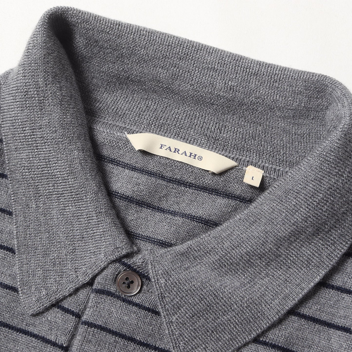 24AW ボーダー ハイゲージ ウール ニット ロングスリーブ ポロシャツ (High Gauge Striped Polo Shirt FR0403-MN003)