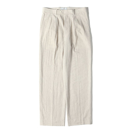 24SS RUE DE SEINE ストライプ ツータック リネンコットン パンツ (フレンチ 2タック スラックス 24-030-300-9000-1-0)