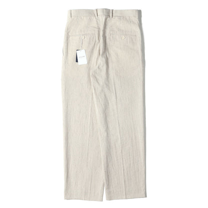24SS RUE DE SEINE ストライプ ツータック リネンコットン パンツ (フレンチ 2タック スラックス 24-030-300-9000-1-0)