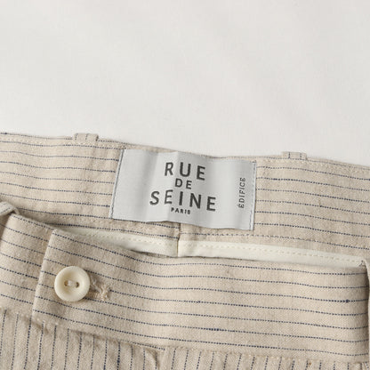 24SS RUE DE SEINE ストライプ ツータック リネンコットン パンツ (フレンチ 2タック スラックス 24-030-300-9000-1-0)