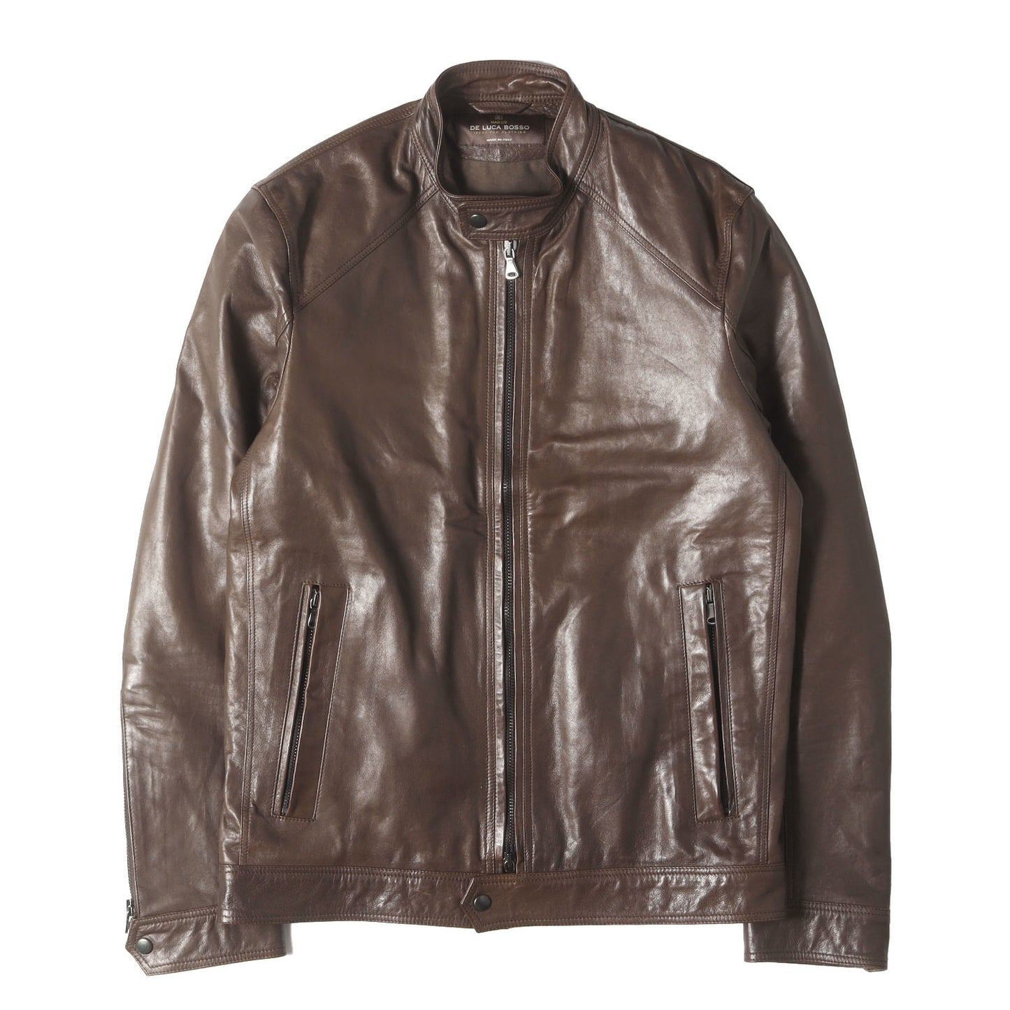 ジップアップ シングル シープ ナッパレザー ジャケット (DAVID) / MADE IN ITALY