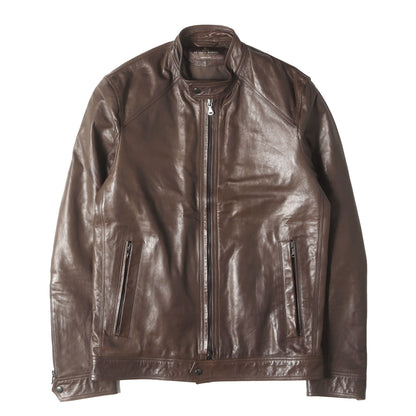 ジップアップ シングル シープ ナッパレザー ジャケット (DAVID) / MADE IN ITALY