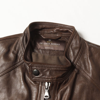 ジップアップ シングル シープ ナッパレザー ジャケット (DAVID) / MADE IN ITALY