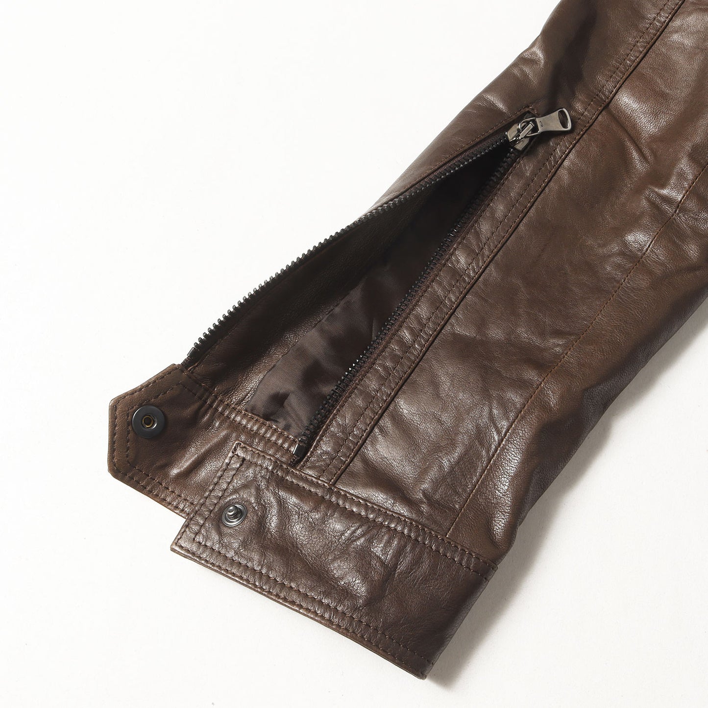 ジップアップ シングル シープ ナッパレザー ジャケット (DAVID) / MADE IN ITALY