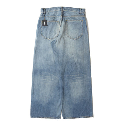 25SS ヴィンテージ加工 ワイド ライトオンス デニム パンツ (Light weight Denim E.Wide 5pocket USS 2505-1002) / ボタンフライ