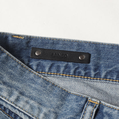 25SS ヴィンテージ加工 ワイド ライトオンス デニム パンツ (Light weight Denim E.Wide 5pocket USS 2505-1002) / ボタンフライ