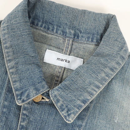 24AW ヴィンテージ加工 ライトオンスデニム カバーオール ジャケット (ORGANIC COTTON 10oz DENIM COVERALL M24C03BL01C)