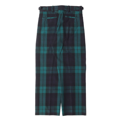23AW ブラックウォッチチェック ウール スラックス パンツ (Scottish Sideseemless Trousers KS23FPT03)
