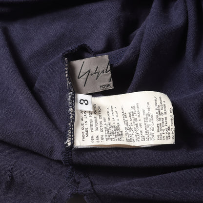 06SS ドレープ アシンメトリー バインダーネック Tシャツ (HR-T77-086) / POUR HOMME