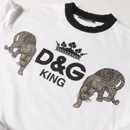 レオパード ワッペン D&G KING ロゴ トリム スウェット (G9JQ2Z G7MOJ) / 裏毛