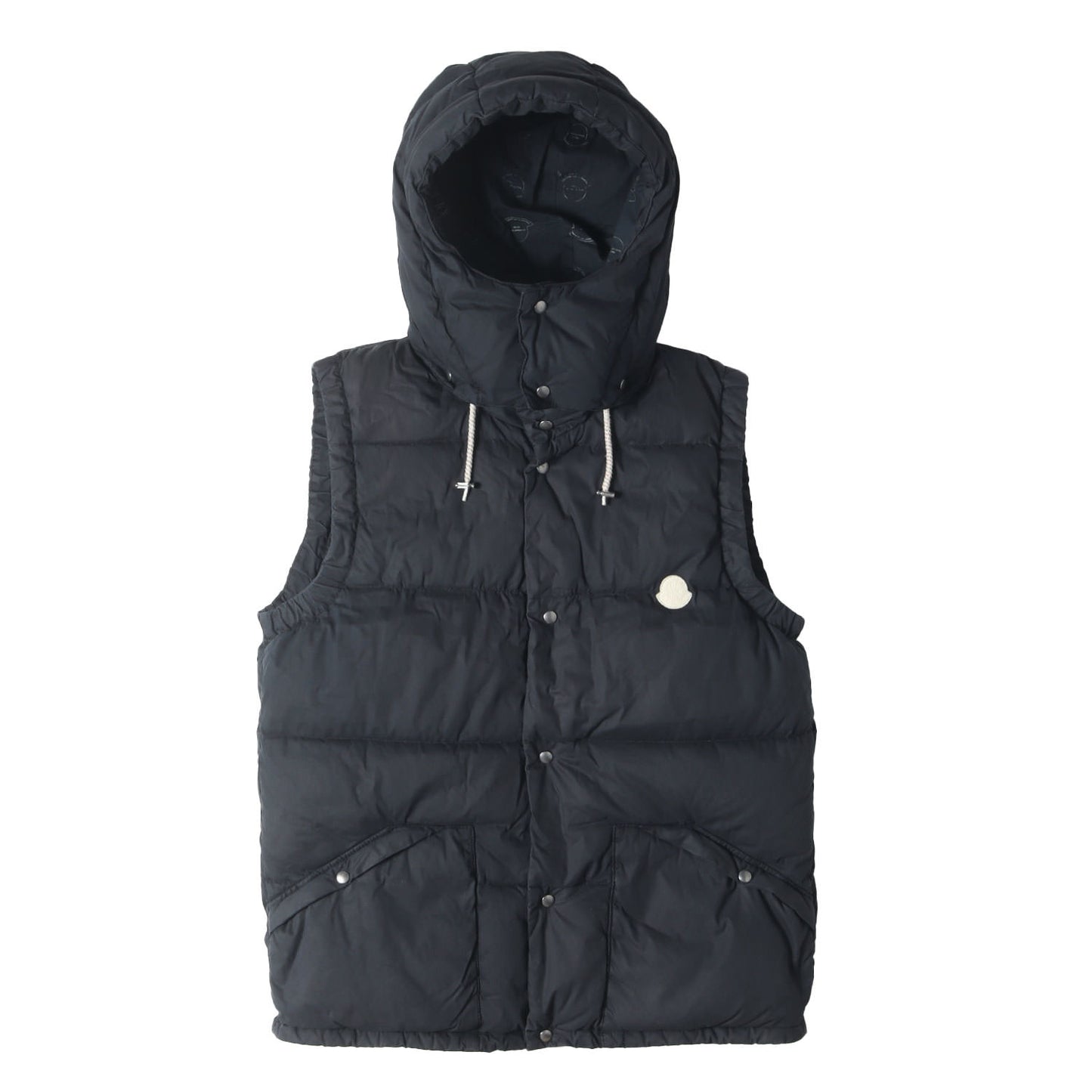 MONCLER V ×visvim フード付き ストレッチ コットンナイロン ダウンベスト (IDE)