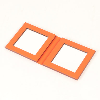 二つ折り レザー コンパクト ミラー / 2面鏡 MADE IN FRANCE