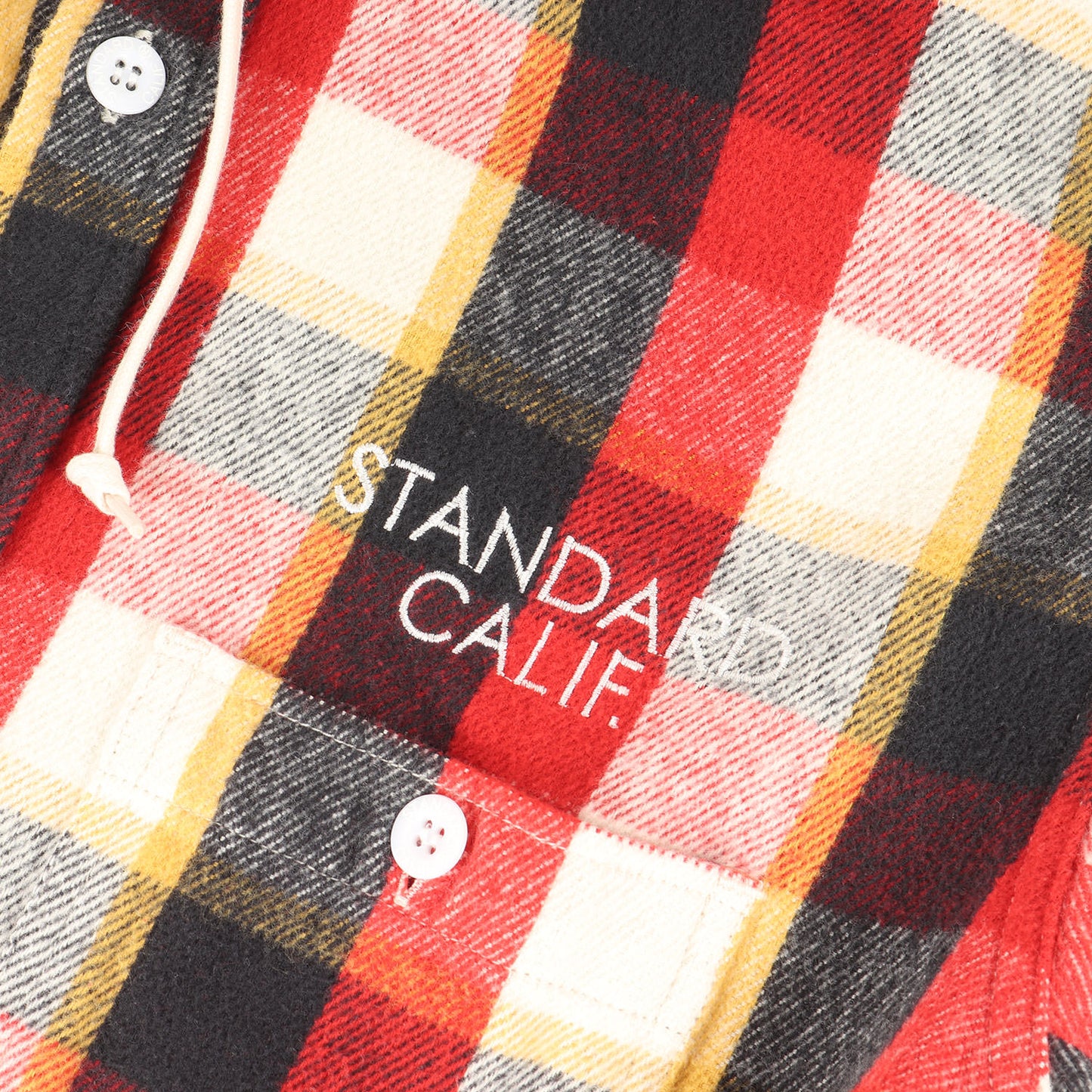 ワンポイント ロゴ 刺繍 チェック フード フランネル シャツ (SD HEAVY FLANNEL CHECK HOOD SHIRT)