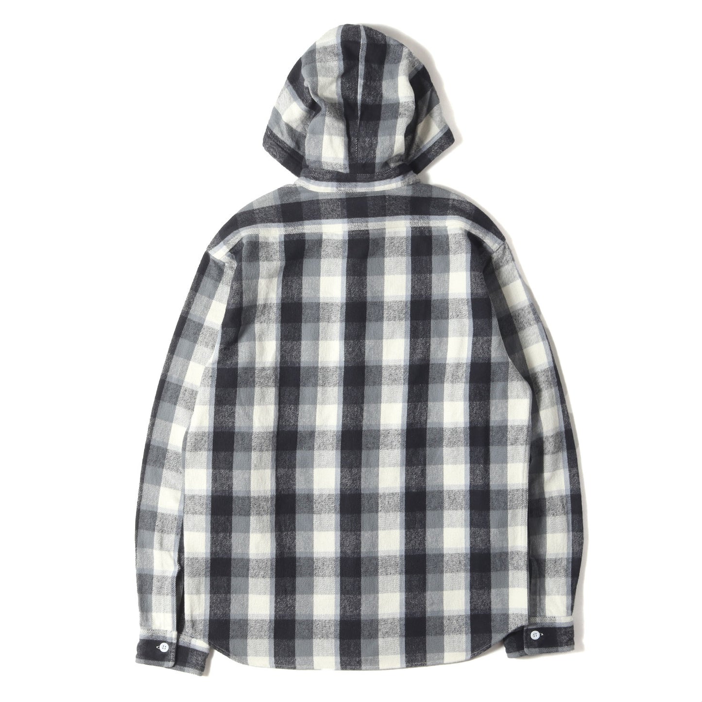 ワンポイント ロゴ 刺繍 チェック フード フランネル シャツ (SD HEAVY FLANNEL CHECK HOOD SHIRT)