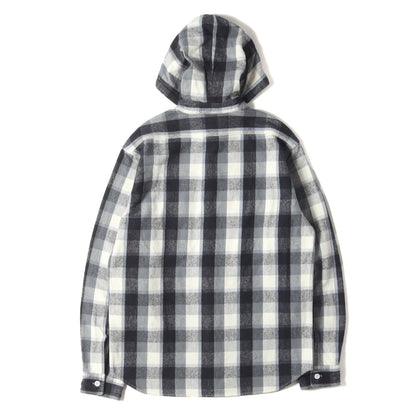 ワンポイント ロゴ 刺繍 チェック フード フランネル シャツ (SD HEAVY FLANNEL CHECK HOOD SHIRT)