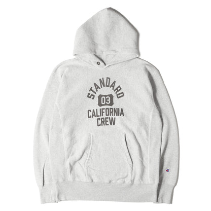 × Champion 4段ロゴ リバースウィーブ スウェット パーカー / 裏起毛