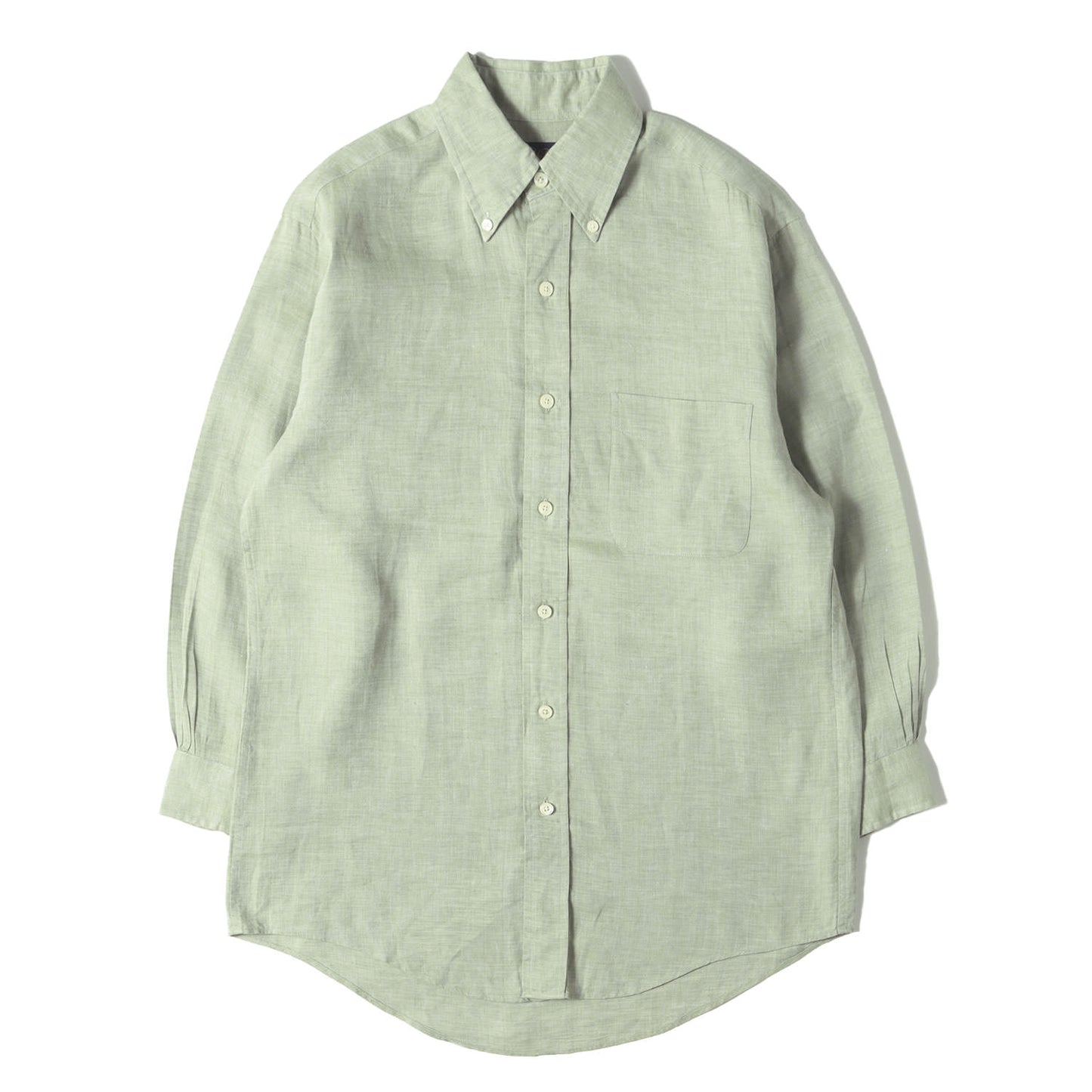 ボタンダウン アイリッシュ リネン シャンブレー クォータースリーブ ドレス シャツ / IRISH LINEN