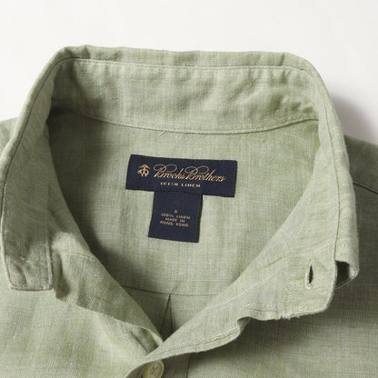 ボタンダウン アイリッシュ リネン シャンブレー クォータースリーブ ドレス シャツ / IRISH LINEN