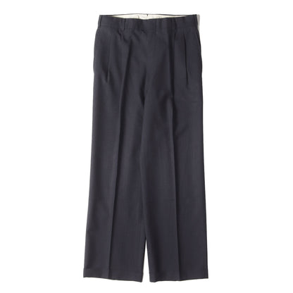 マイクロピンチェック ツータック ウール スラックス パンツ / MADE IN JAPAN