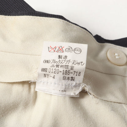 マイクロピンチェック ツータック ウール スラックス パンツ / MADE IN JAPAN